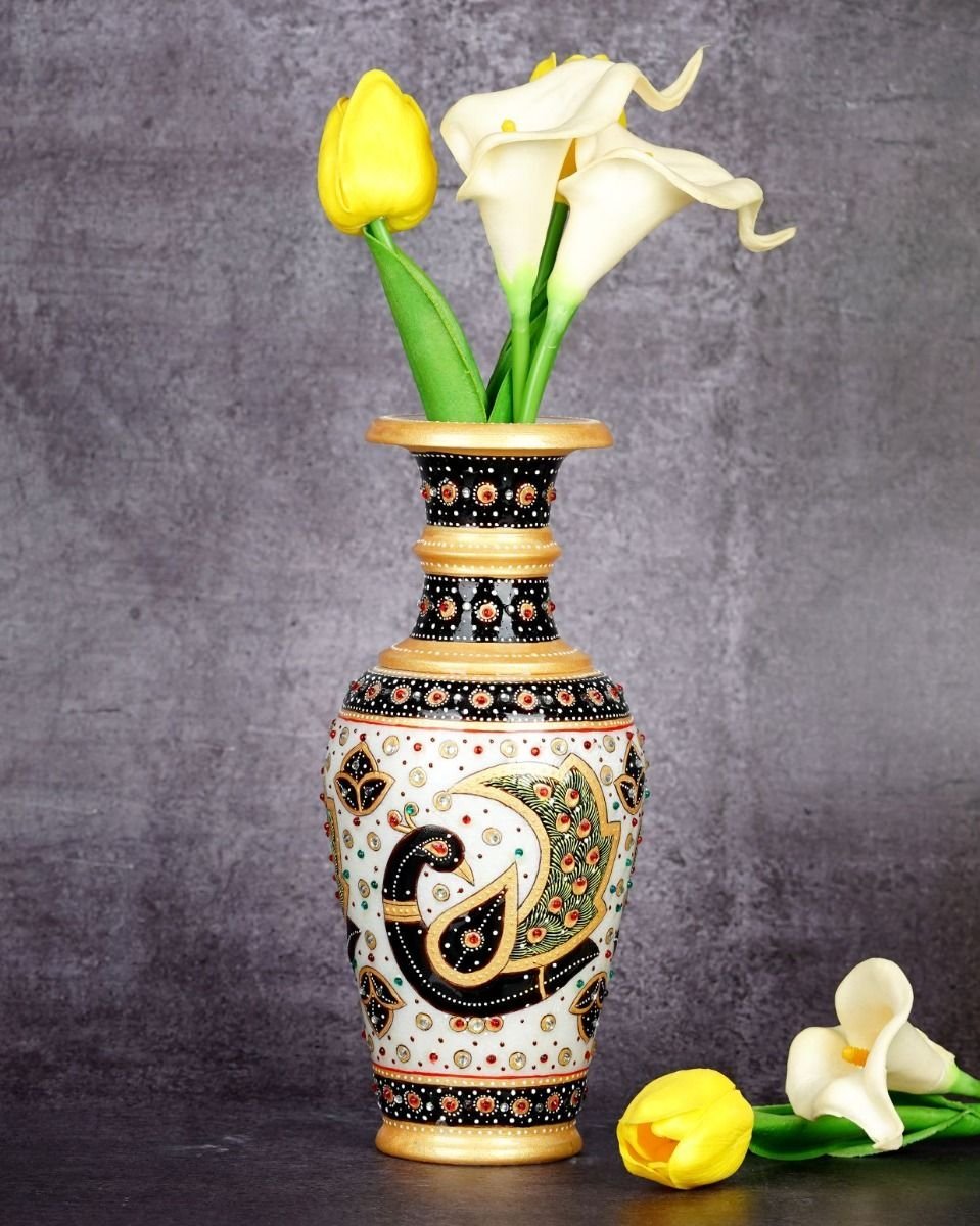 0108 Marble Handcrafted Decorative Vase - Image 1
