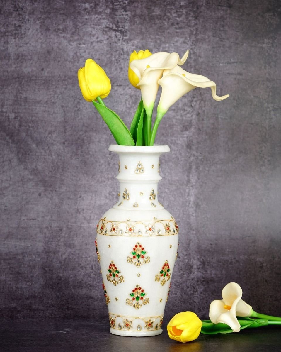 0116 Marble Handcrafted Decorative Vase - Image 1