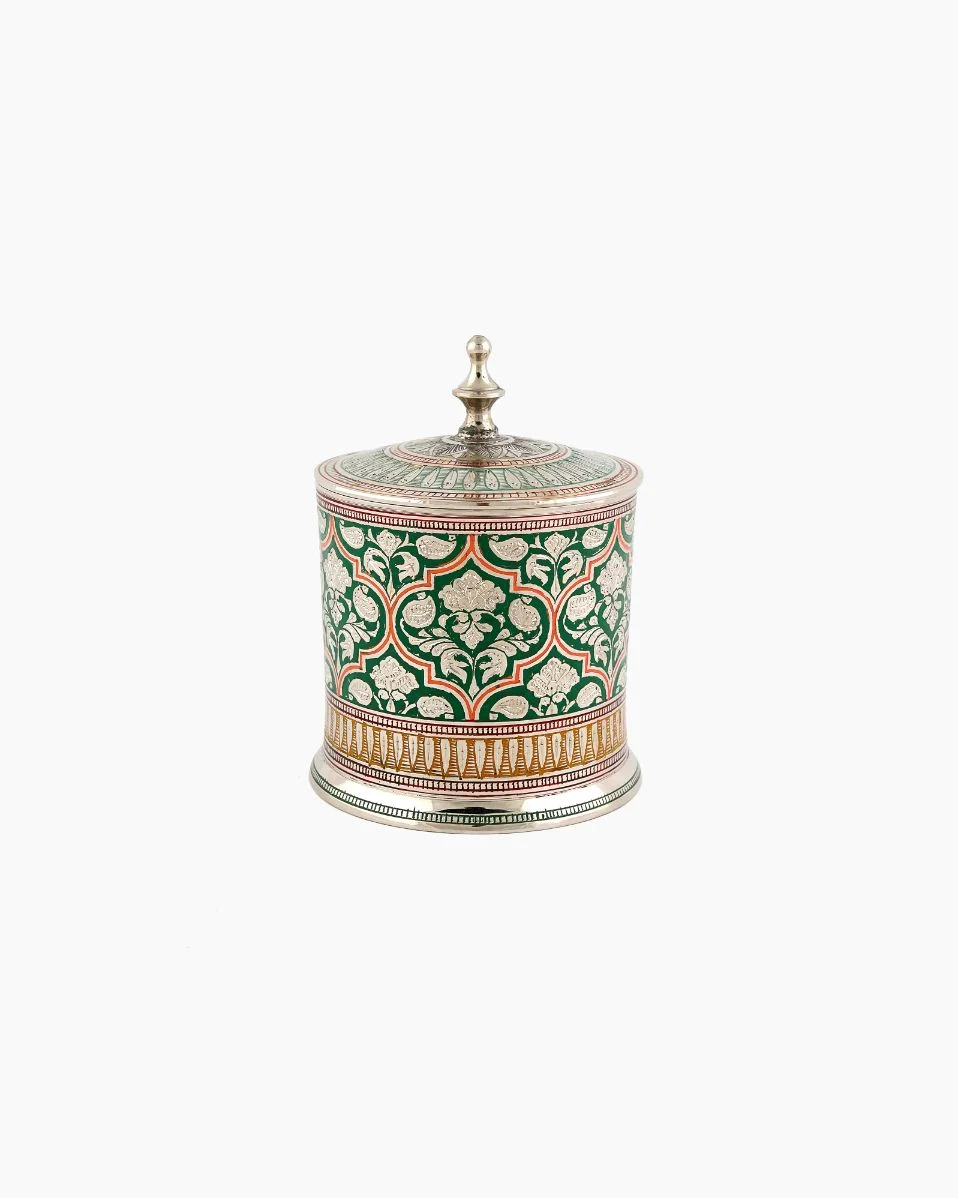 14_1_-1 Handcrafted Brass Jar With Lid - Image 1