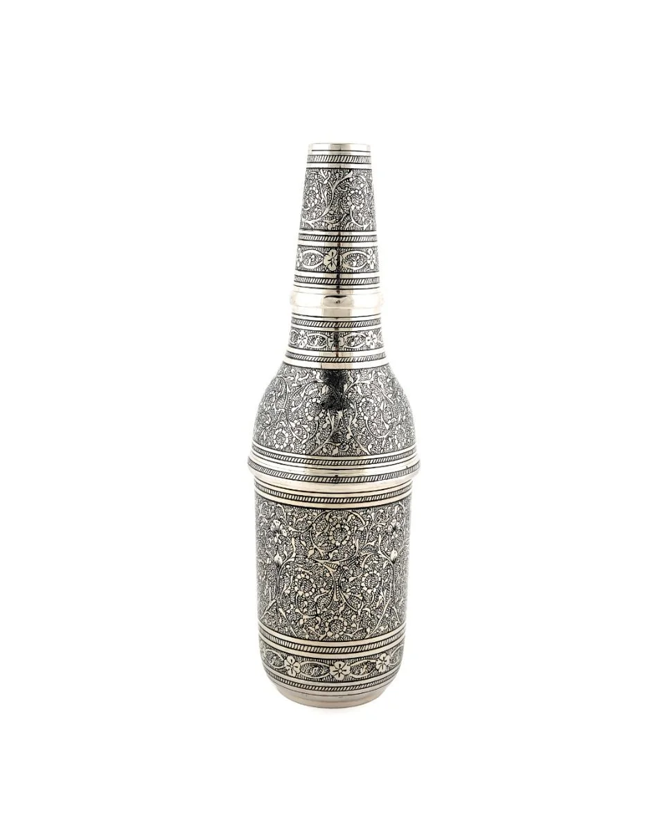 18_1__1 Brass Handcrafted Marori Work Champagne Bottle - Image 1