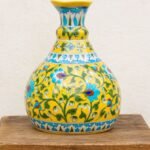 Blue Pottery- Handcrafted Decorative Vase(Yellow)