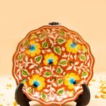Blue Pottery Handcrafted Wall & Table Décor Plate(Orange)