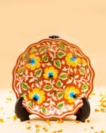 Blue Pottery Handcrafted Wall & Table Décor Plate(Orange)