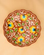 Blue Pottery Handcrafted Wall & Table Décor Plate(Orange) - Image 2