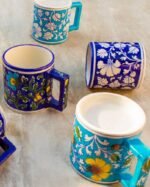 Blue Pottery- Handcrafted Coffee Mug (Blue & White) - Image 2