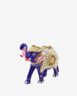 Metal Bead Work Elephant Blue – 5 inch - Image 2