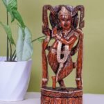 Lord Krishna Figurine Hand Carved Wooden Craft