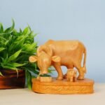 Wooden Hand-Carved Cow Statue