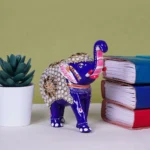 Metal Bead Work Elephant Blue – 5 inch