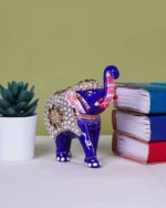 Metal Bead Work Elephant Blue – 5 inch